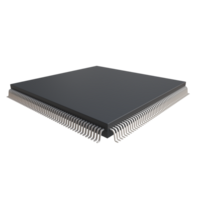 Realistic rendering of Integrated circuit, electronics component. png