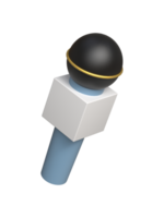 3D cartoon type Microphone rendering, png