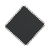 Realistic rendering of Integrated circuit, electronics component. png