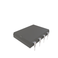 Realistic rendering of Integrated circuit, electronics component. png