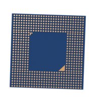 Realistic rendering of Integrated circuit, electronics component. png