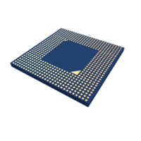 Realistic rendering of Integrated circuit, electronics component. png