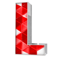 L Font 3D Render png