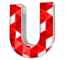 u font 3d rendere png