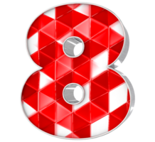 8 numero 3d rendere png