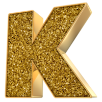 oro K lettera 3d rendere png