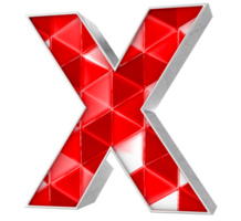 X Font 3D Render png