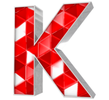 K font 3d rendere png