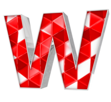 W Font 3D Render png