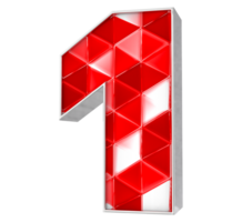 1 Number 3D Render png