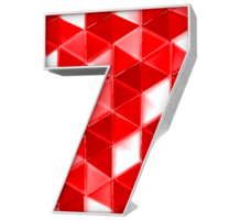 7 número 3d render png