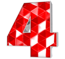 4 Number 3D Render png