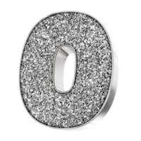 Silver Number 0 3D Render png