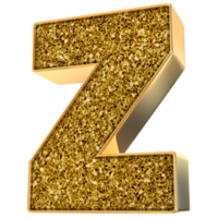 Gold Z Letter 3D Render png