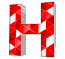 H Font 3D Render png