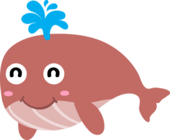 carino balena cartone animato, mare animale png