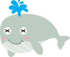 carino balena cartone animato, mare animale png