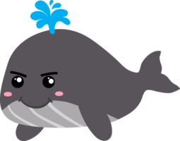 carino balena cartone animato, mare animale png