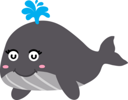 carino balena cartone animato, mare animale png