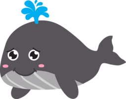 carino balena cartone animato, mare animale png