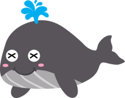 schattig walvis tekenfilm, zee dier png