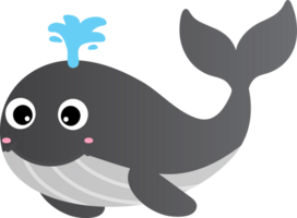 cute whale cartoon, sea animal png