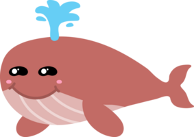 carino balena cartone animato, mare animale png