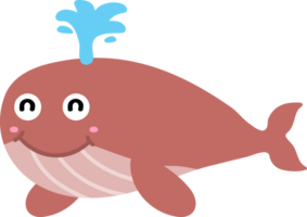 carino balena cartone animato, mare animale png