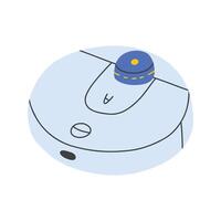 illustration of a robot vacuum cleaner isolated on a white background. Robot vacuum cleaner in flat style. vector