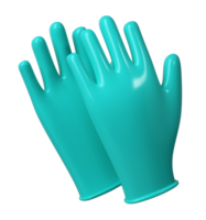 Medical latex gloves icon. Details turquoise 3d Rendering illustration Health care tool png