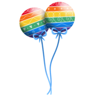 Pride month balloon illustration with pattern png