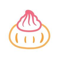 Iced Gem Biscuit Line Art Doodle Icon Traditional Snack Food Illustration vector