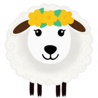 wit schapen met bloemen png