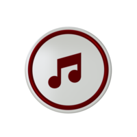 musik ikon med röd material png