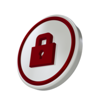 Lock icon with red material png