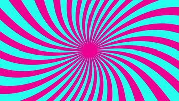 breit Magenta und cyan groovig Sunburst 70er Jahre 80er Jahre 4k Animation, abstrakt nahtlos Schleife Bewegung Grafik video