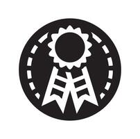 minimal award ribbon badge icon. guarantee or medal thin line. concept of minimal consumer control emblem or assurance vector