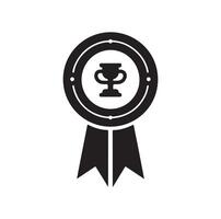 minimal award ribbon badge icon. guarantee or medal thin line. concept of minimal consumer control emblem or assurance vector