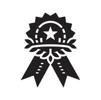 minimal award ribbon badge icon. guarantee or medal thin line. concept of minimal consumer control emblem or assurance vector