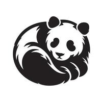 panda illustration design silhouette style vector