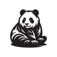 panda illustration design silhouette style vector