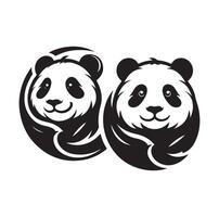 panda ilustración diseño silueta estilo vector