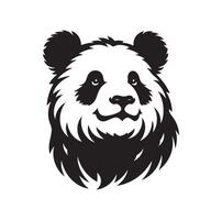 panda illustration design silhouette style vector