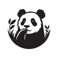 panda illustration design silhouette style vector