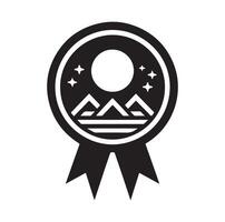 minimal award ribbon badge icon. guarantee or medal thin line. concept of minimal consumer control emblem or assurance vector