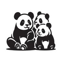 panda ilustración diseño silueta estilo vector