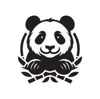 panda illustration design silhouette style vector