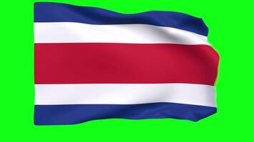 Waving flag of Costa Rica Animation 3D render Method video