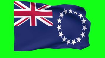 Waving flag of Cook Islands Animation 3D render Method video