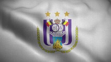 rsc anderlecht Bélgica branco logotipo bandeira ciclo fundo 4k video